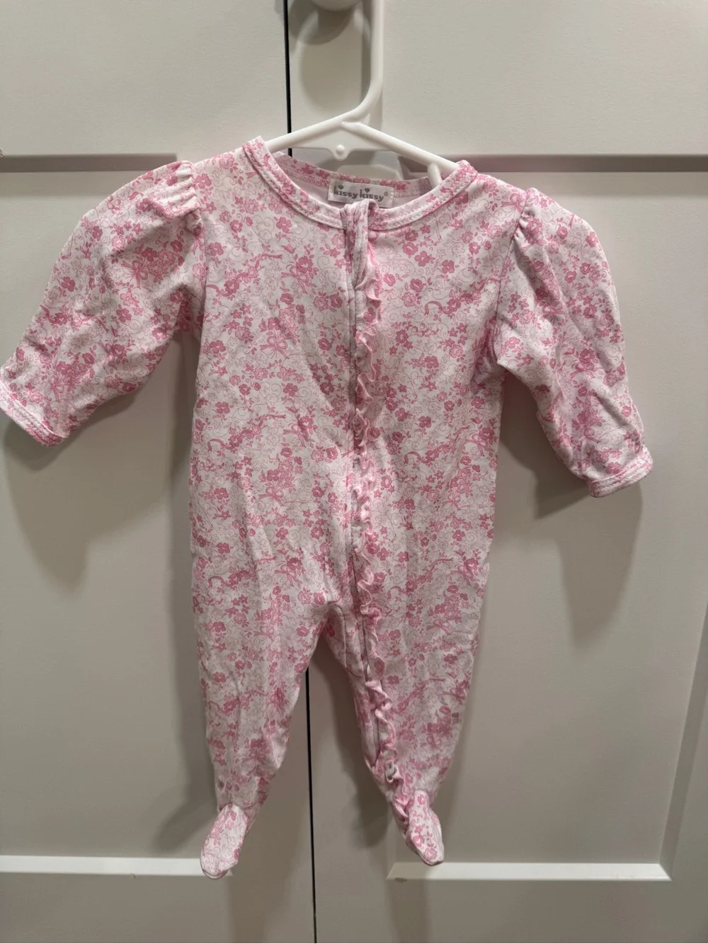 Kissy Kissy Pink Floral Footed One-Piece